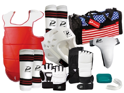 COMPLETE VINYL SPARRING GEAR SET WITH HAND & FOOT PROTECTORS